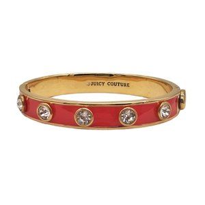 Juicy Couture Pink & Gold Tone Enamel Rhinestone Bracelet